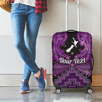 Personalised Aotearoa Matariki Luggage Cover Purple Fern Maori Poutama