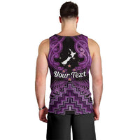 Personalised Aotearoa Matariki Men Tank Top Purple Fern Maori Poutama