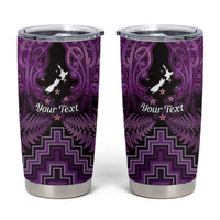 Personalised Aotearoa Matariki Tumbler Cup Purple Fern Maori Poutama