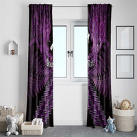 Personalised Aotearoa Matariki Window Curtain Purple Fern Maori Poutama