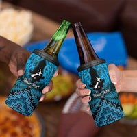 Personalised Aotearoa Matariki 4 in 1 Can Cooler Tumbler Turquoise Fern Maori Poutama