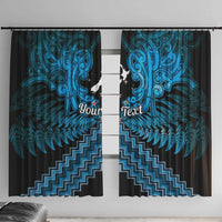 Personalised Aotearoa Matariki Window Curtain Turquoise Fern Maori Poutama