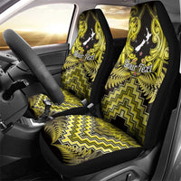 Personalised Aotearoa Matariki Car Seat Cover Yellow Fern Maori Poutama