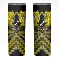 Personalised Aotearoa Matariki Skinny Tumbler Yellow Fern Maori Poutama