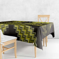 Personalised Aotearoa Matariki Tablecloth Yellow Fern Maori Poutama