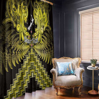 Personalised Aotearoa Matariki Window Curtain Yellow Fern Maori Poutama