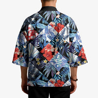 Hawaii Tropicana Blue Pattern Kimono - Polynesian Pride
