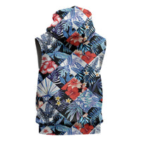 Hawaii Tropicana Blue Pattern Sleeveless Hoodie - Polynesian Pride