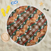 Polynesian Monstera Tiare Floral Beach Blanket Chocolate Brown Tropical Plaid LT01 One Size 150cm Brown - Polynesian Pride