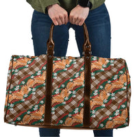 Polynesian Monstera Tiare Floral Travel Bag Chocolate Brown Tropical Plaid LT01 Brown - Polynesian Pride