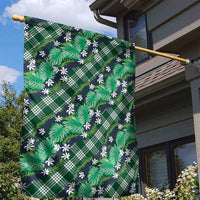 Polynesian Monstera Tiare Floral Garden Flag Forest Green Tropical Plaid LT01 - Polynesian Pride