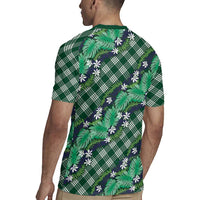 Polynesian Monstera Tiare Floral Rugby Jersey Forest Green Tropical Plaid LT01 - Polynesian Pride