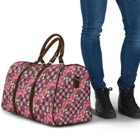 Polynesian Monstera Tiare Floral Travel Bag Fuchsia Tropical Plaid LT01 - Polynesian Pride