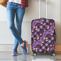 Polynesian Monstera Tiare Floral Luggage Cover Lavender Tropical Plaid LT01 - Polynesian Pride