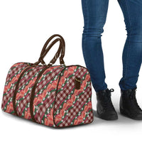 Polynesian Monstera Tiare Floral Travel Bag Burgundy Tropical Plaid LT01 - Polynesian Pride
