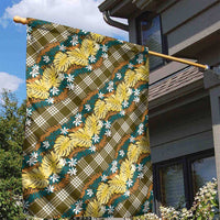 Polynesian Monstera Tiare Floral Garden Flag Yellow Tropical Plaid LT01 - Polynesian Pride