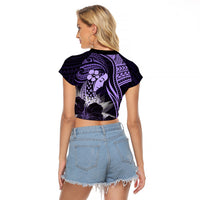 Polynesian Women Day 2024 Raglan Cropped T Shirt Hibiscus Girl Tribal LT01 - Polynesian Pride