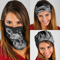 Hawaii Mermaid Monotone Neck Gaiter Polynesian Pattern Fish Hook