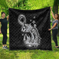Hawaii Mermaid Monotone Quilt Polynesian Pattern Fish Hook