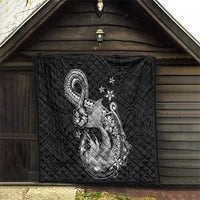 Hawaii Mermaid Monotone Quilt Polynesian Pattern Fish Hook