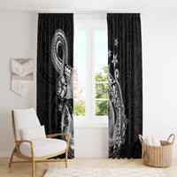 Hawaii Mermaid Monotone Window Curtain Polynesian Pattern Fish Hook