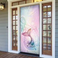 Hawaii Mermaid Sweet Pastel Door Cover Polynesian Pattern Fish Hook