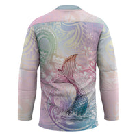 Hawaii Mermaid Sweet Pastel Hockey Jersey Polynesian Pattern Fish Hook