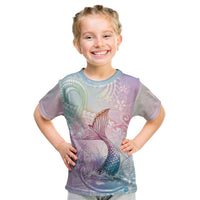 Hawaii Mermaid Sweet Pastel Kid T Shirt Polynesian Pattern Fish Hook