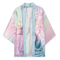 Hawaii Mermaid Sweet Pastel Kimono Polynesian Pattern Fish Hook