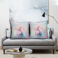 Hawaii Mermaid Sweet Pastel Pillow Cover Polynesian Pattern Fish Hook