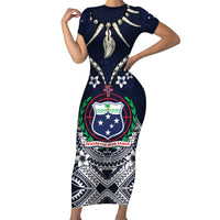 Samoa Independence Day Family Matching Short Sleeve Bodycon Dress and Hawaiian Shirt Ula Nifo Mix Turtle