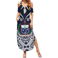 Samoa Independence Day Summer Maxi Dress Ula Nifo Mix Turtle LT01 Women Blue - Polynesian Pride