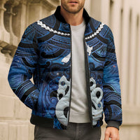 Personalized Maori Matariki Manaia Bomber Puffer Jacket Maori Kowhaiwhai Pattern Galaxy