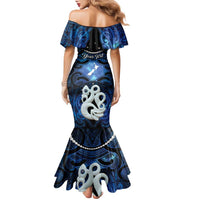 Personalized Maori Matariki Manaia Family Matching Mermaid Dress and Hawaiian Shirt Maori Kowhaiwhai Pattern Galaxy LT01 - Polynesian Pride