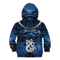 Personalized Maori Matariki Manaia Kid Hoodie Maori Kowhaiwhai Pattern Galaxy