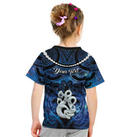 Personalized Maori Matariki Manaia Kid T Shirt Maori Kowhaiwhai Pattern Galaxy