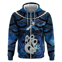 Personalized Maori Matariki Manaia Zip Hoodie Maori Kowhaiwhai Pattern Galaxy