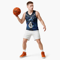 Personalized Maori Matariki Hei Matau Basketball Jersey Maori Kowhaiwhai Pattern Galaxy