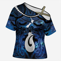 Personalized Maori Matariki Hei Matau Cross Shoulder Shirt Maori Kowhaiwhai Pattern Galaxy
