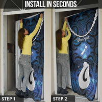 Personalized Maori Matariki Hei Matau Door Cover Maori Kowhaiwhai Pattern Galaxy