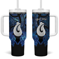 Personalized Maori Matariki Hei Matau Tumbler With Handle Maori Kowhaiwhai Pattern Galaxy