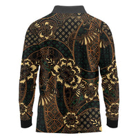 Indonesian Batik Pattern Vintage Brown Long Sleeve Polo Shirt LT01 - Polynesian Pride