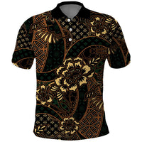 Indonesian Batik Pattern Vintage Brown Polo Shirt
