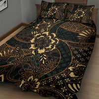 Indonesian Batik Pattern Vintage Brown Quilt Bed Set