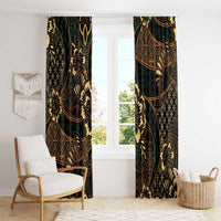 Indonesian Batik Pattern Vintage Brown Window Curtain