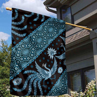 Indonesia Batik Pattern Garden Flag Blue Version