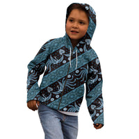 Indonesia Batik Pattern Kid Hoodie Blue Version
