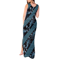 Indonesia Batik Pattern Tank Maxi Dress Blue Version