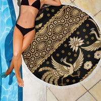 Indonesia Batik Pattern Beach Blanket Gold Version