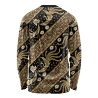 Indonesia Batik Pattern Long Sleeve Shirt Gold Version